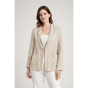 Sottana David Lohman Linen Blazer Beige Womens Size 8